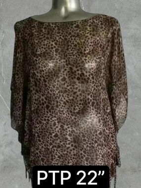2 for $30 ✅Leopard  Chiffon Top